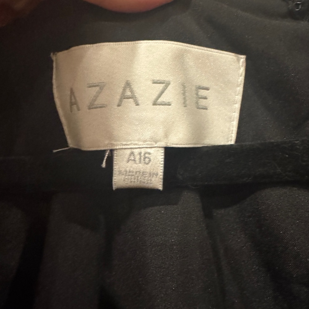 Azazie Leonia Black A-Line Sleeve Dress, 16, NWT - Picture 6 of 11